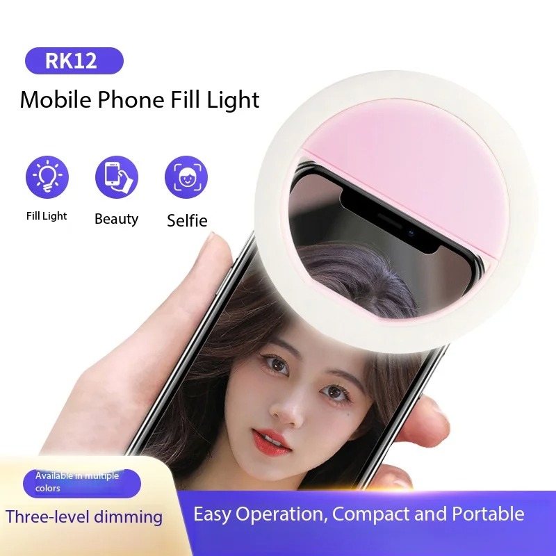 Photography Lighting Ring - Luz de Anel Recarregável com Clipe