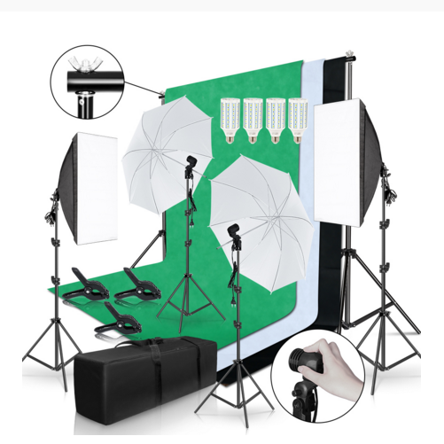 Photography Lighting And Backdrop Kits - Kit Completo de Fotografia Gold Seller:
