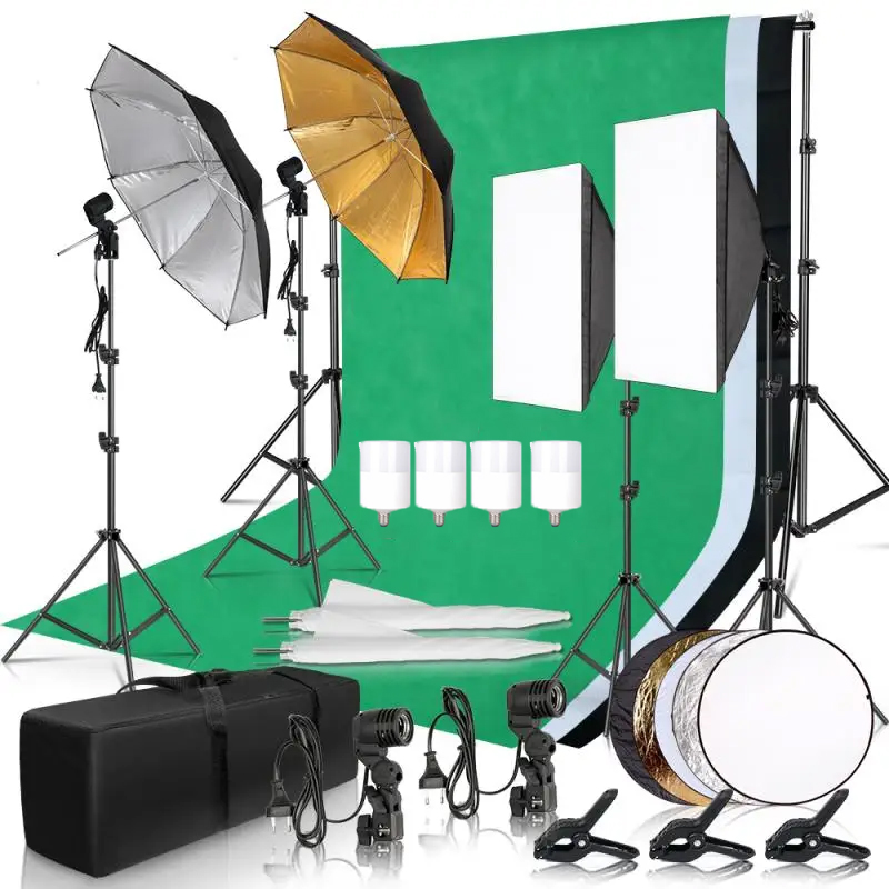 Kit de iluminação fotográfica  - Photography Lighting And Backdrop Kits avaliação e preço