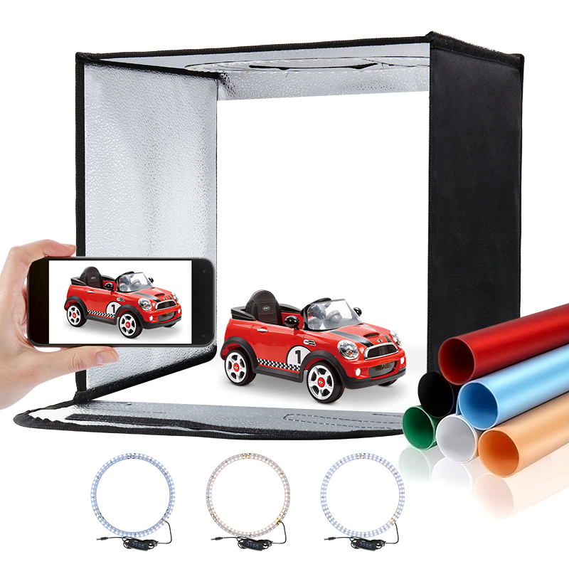 Caixa de luz dobrável para est - Photography Lighting And Backdrop Kits avaliação e preço