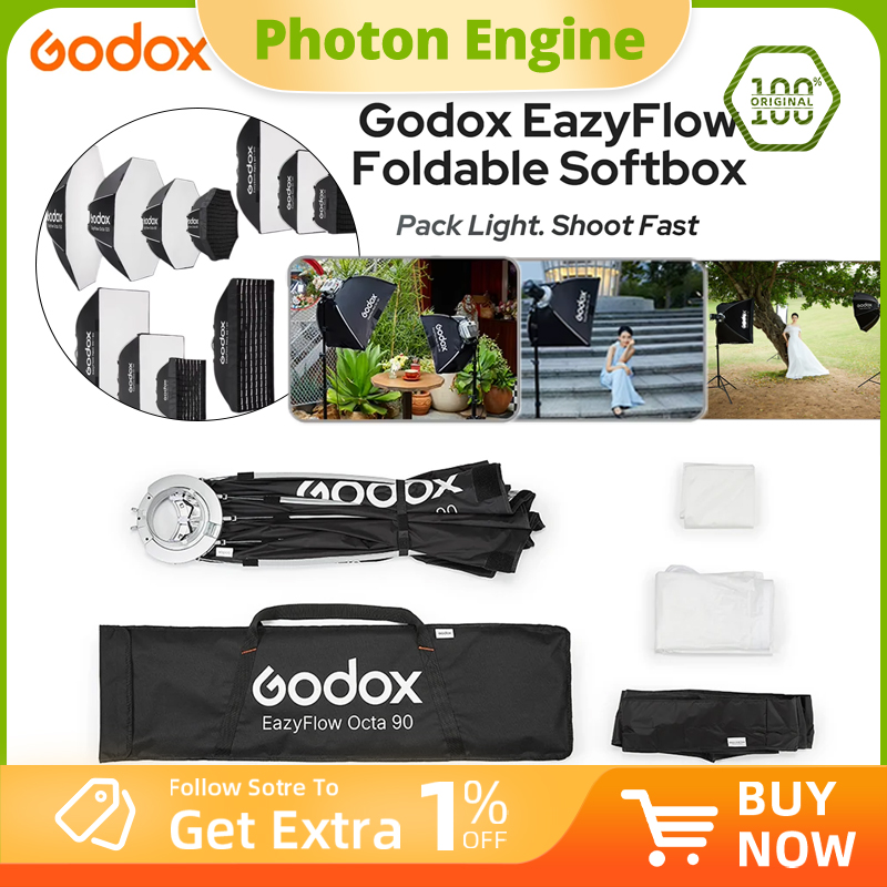 Softbox dobrável Godox EazyFlo - Photography Lighting Set Up avaliação e preço